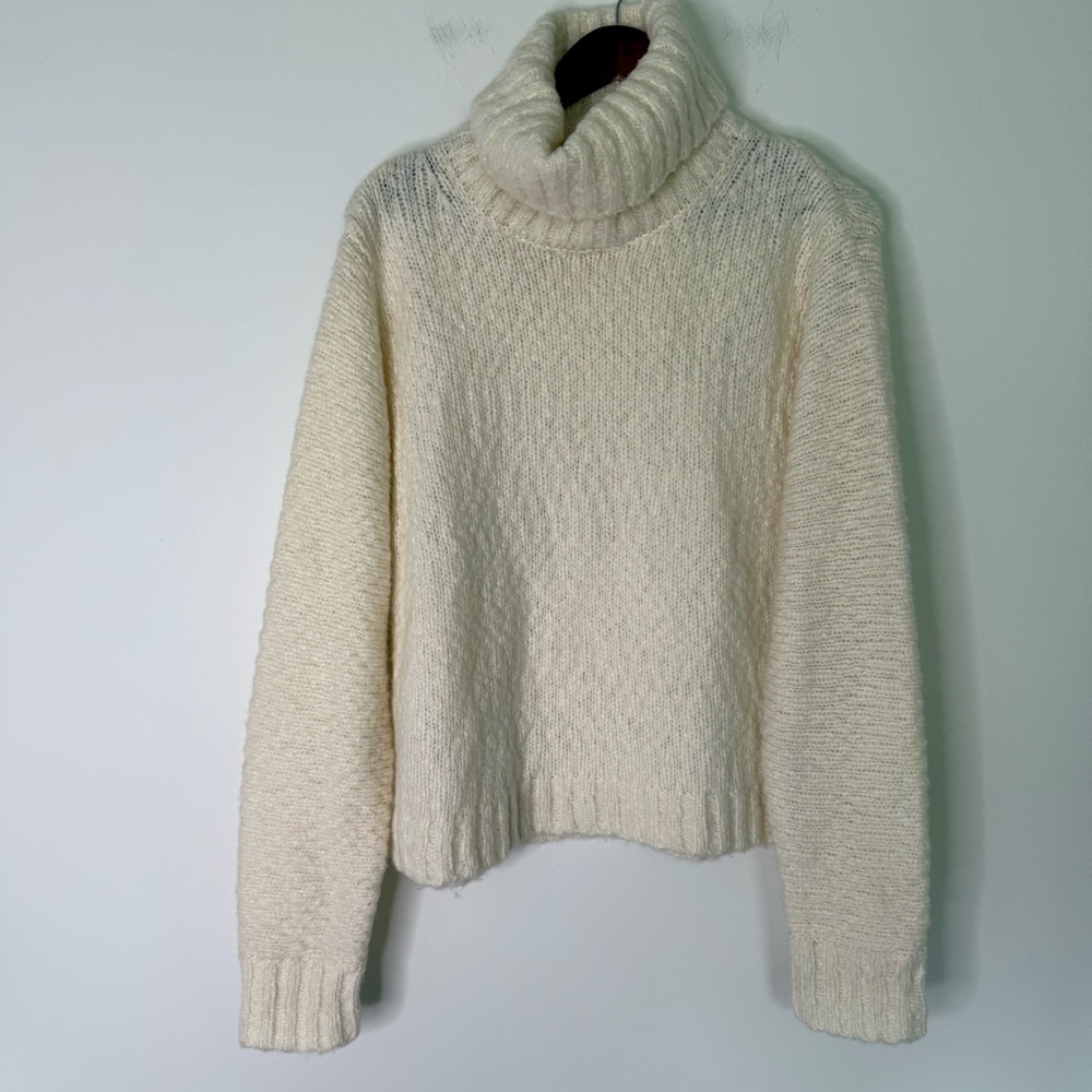 J Crew Merino Wool Alpaca Blend Cozy Chunky Turtleneck Sweater Size Medium